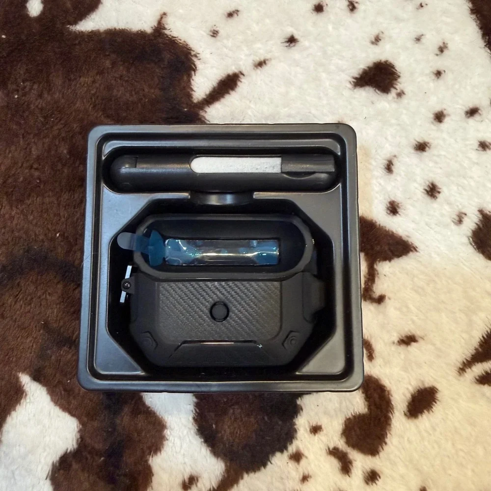 MOBOSI AirPods Pro 2 Case Black Carbon Fiber Rugged Tactical Military Grade NEW